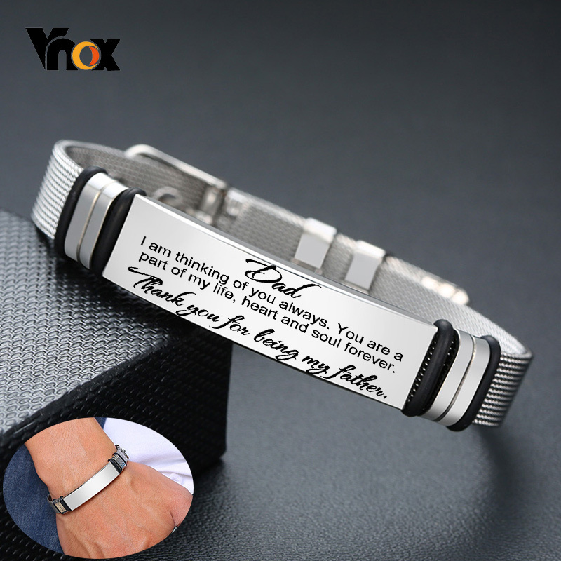 Stainless Mesh Band - Vnox 남성용 스테인레스 스틸 맞춤 각인