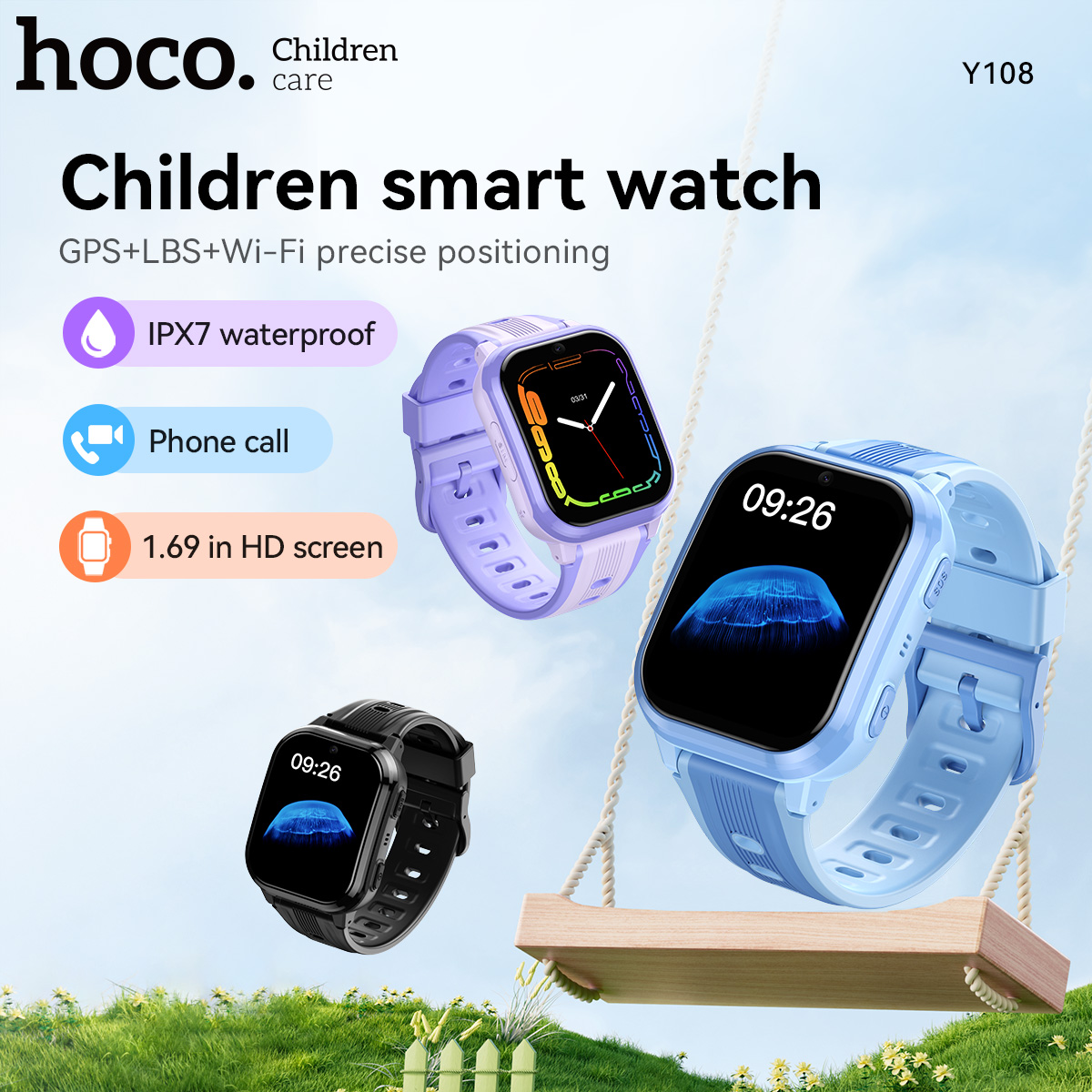 Smartwatch Id - HOCO Y108 1.69인치 HD LCD 곡면